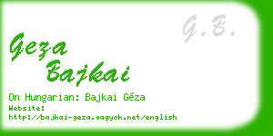 geza bajkai business card
