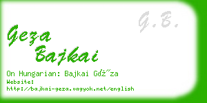 geza bajkai business card